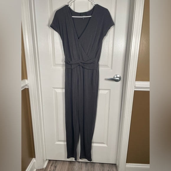 Greylin Jumpsuit Women Small Short Sleeve Gray pockets modal blend stretch waist - Picture 4 of 8